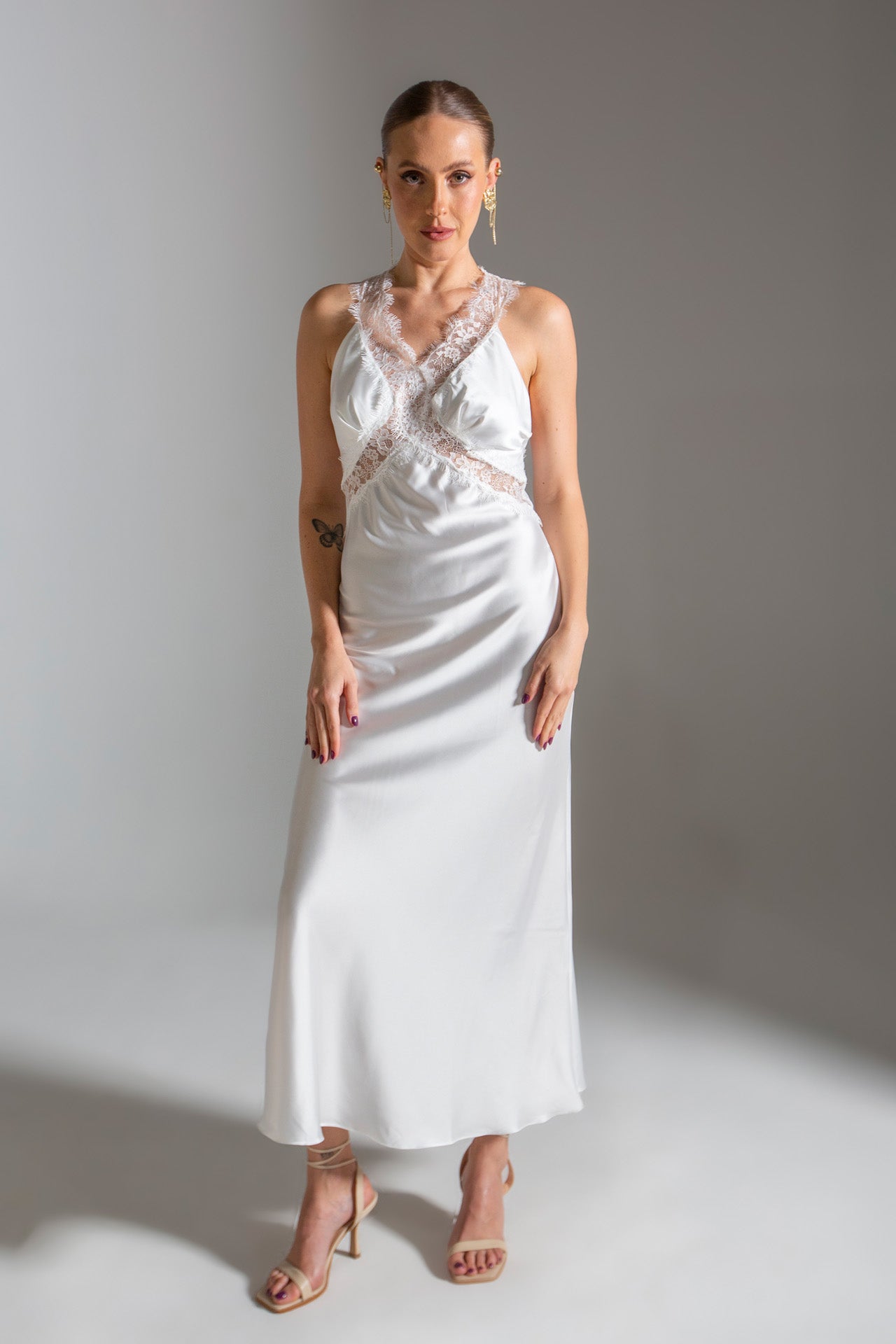 30's Slip Dress Off White