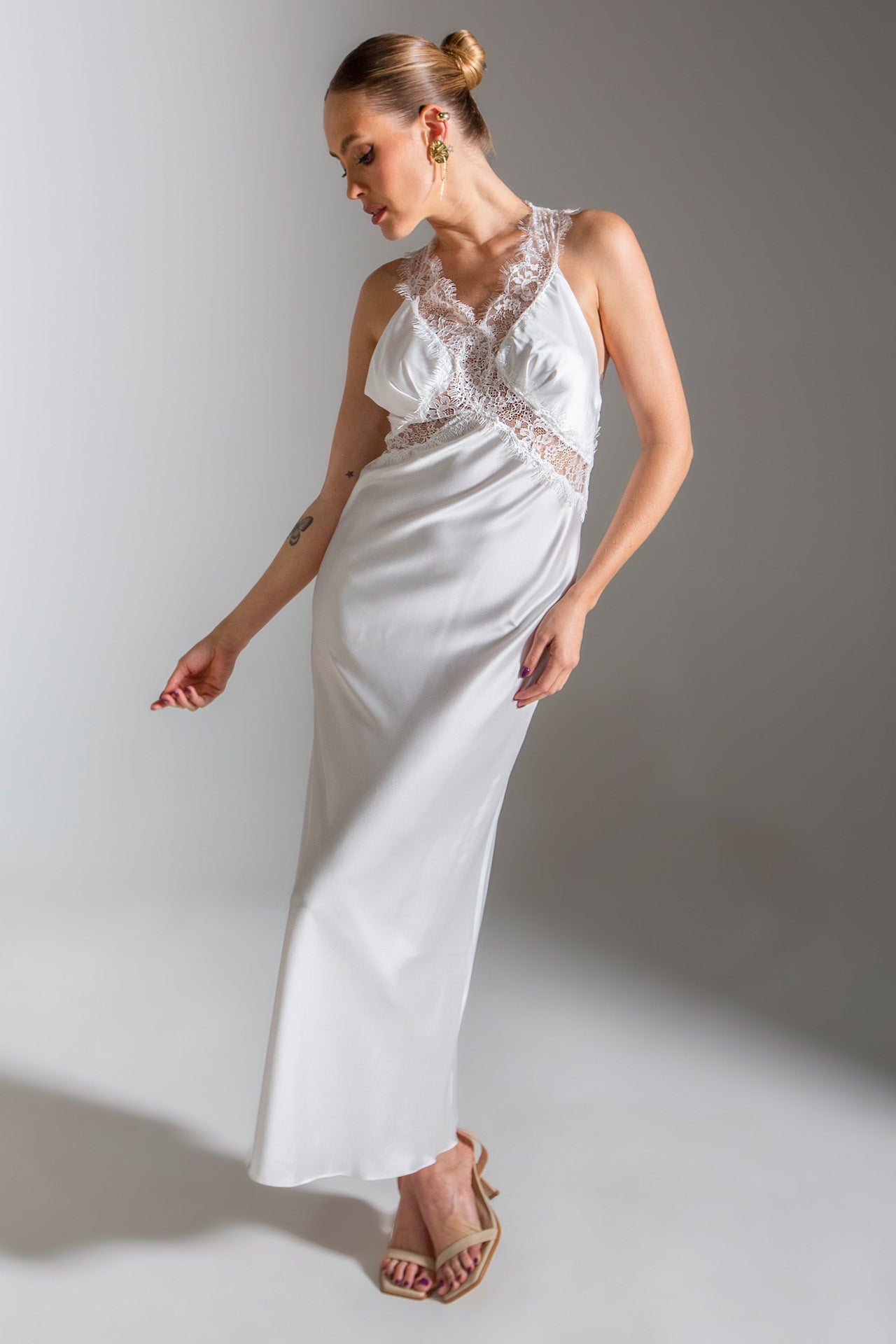 30's Slip Dress Off White