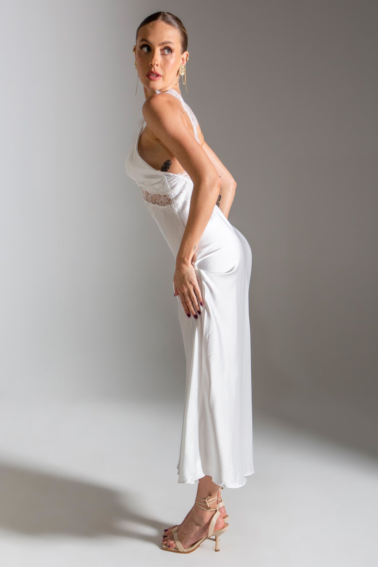 30's Slip Dress Off White