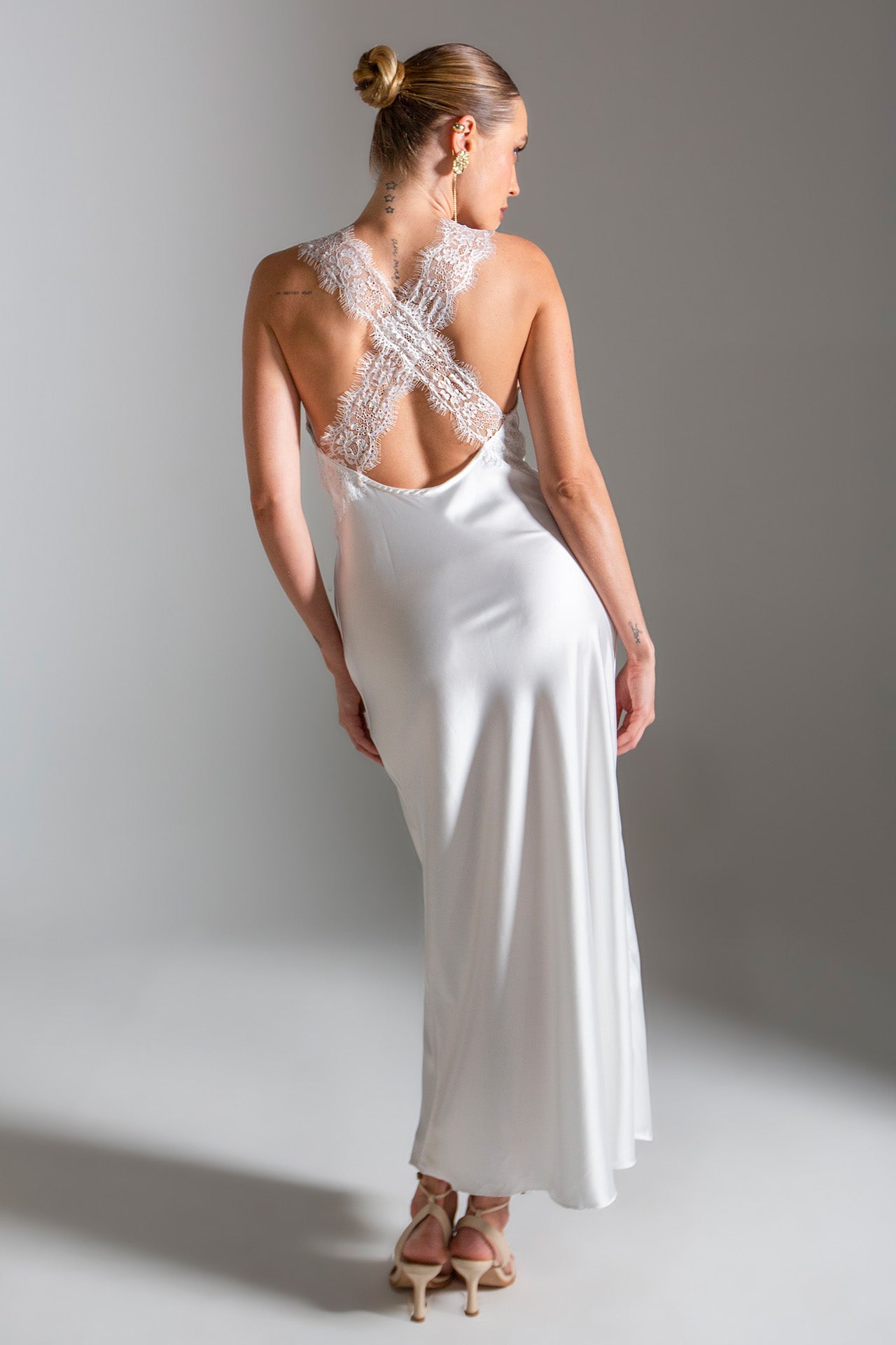 30's Slip Dress Off White